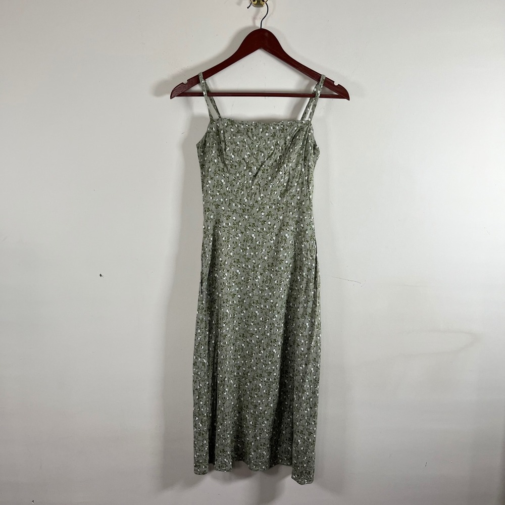 Reformation Sage Green Floral Midi Dress